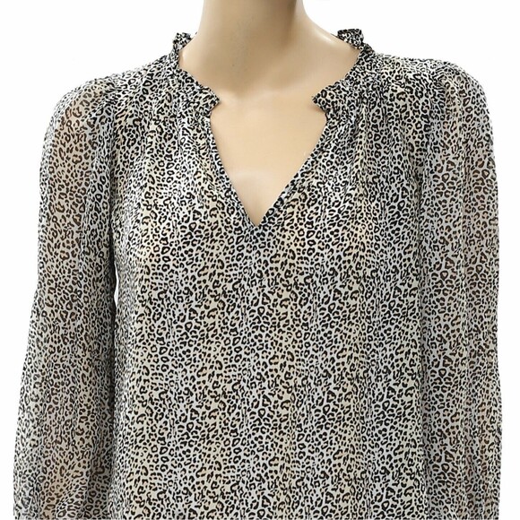 Velvet by Graham & Spencer Anthropologie Mel Leopard Printed Blouse Top S 221529 - Picture 5 of 8